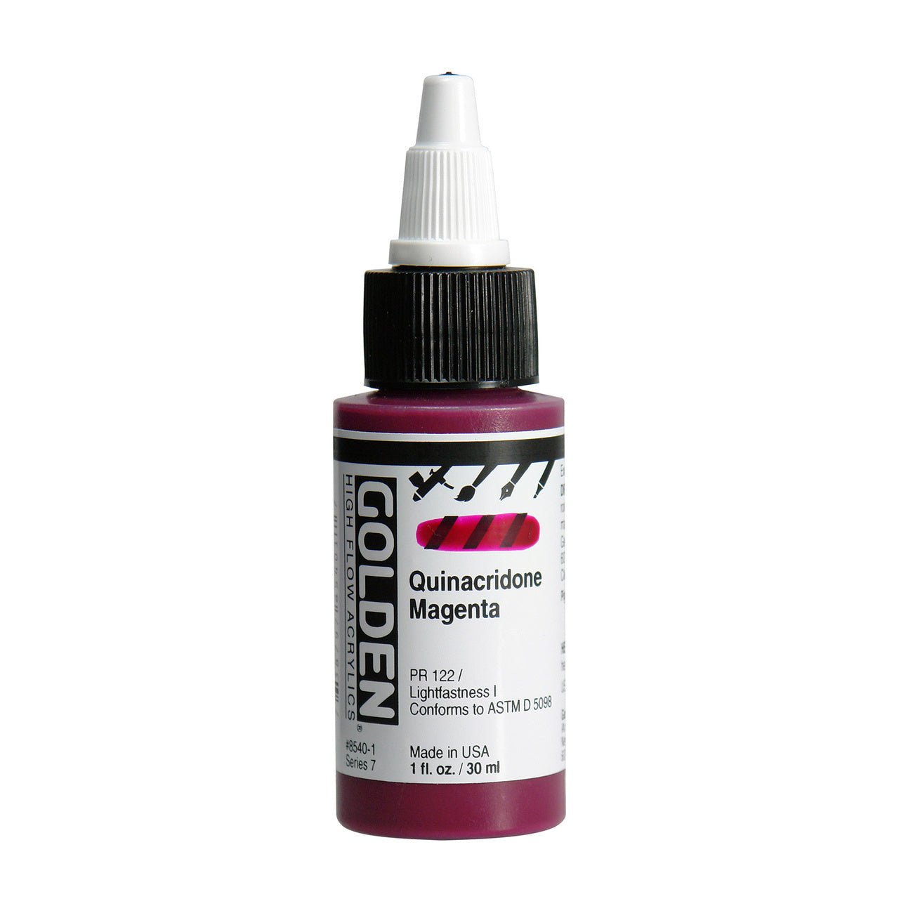 Golden High Flow Acrylic Quinacridone Magenta 1 oz - merriartist.com