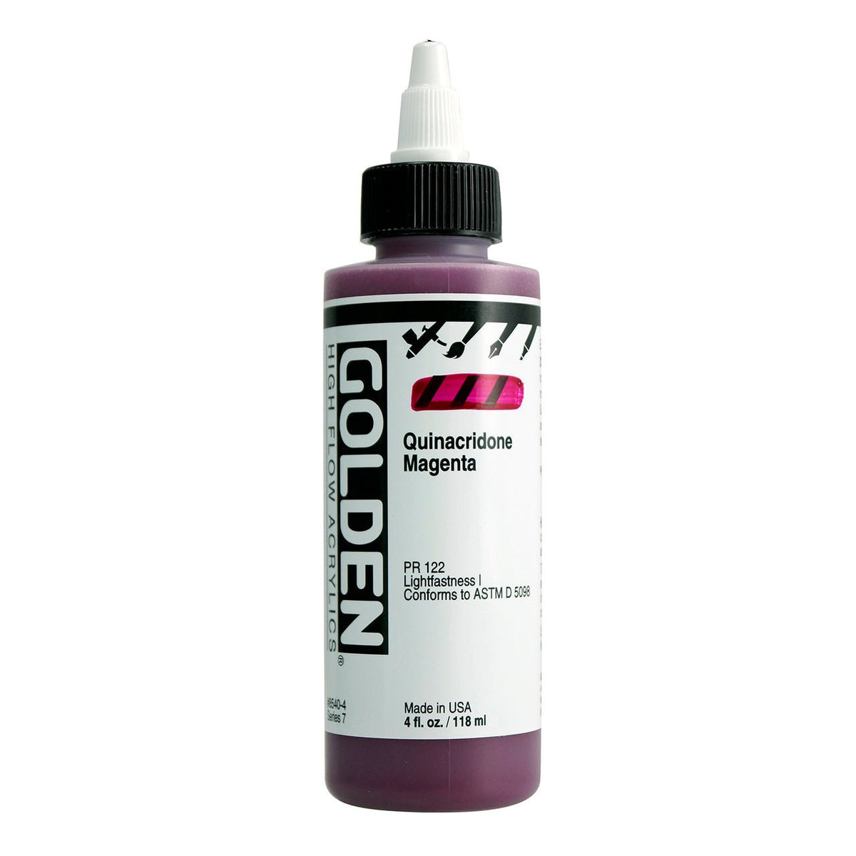 Golden High Flow Acrylic Quinacridone Magenta 4 oz - merriartist.com