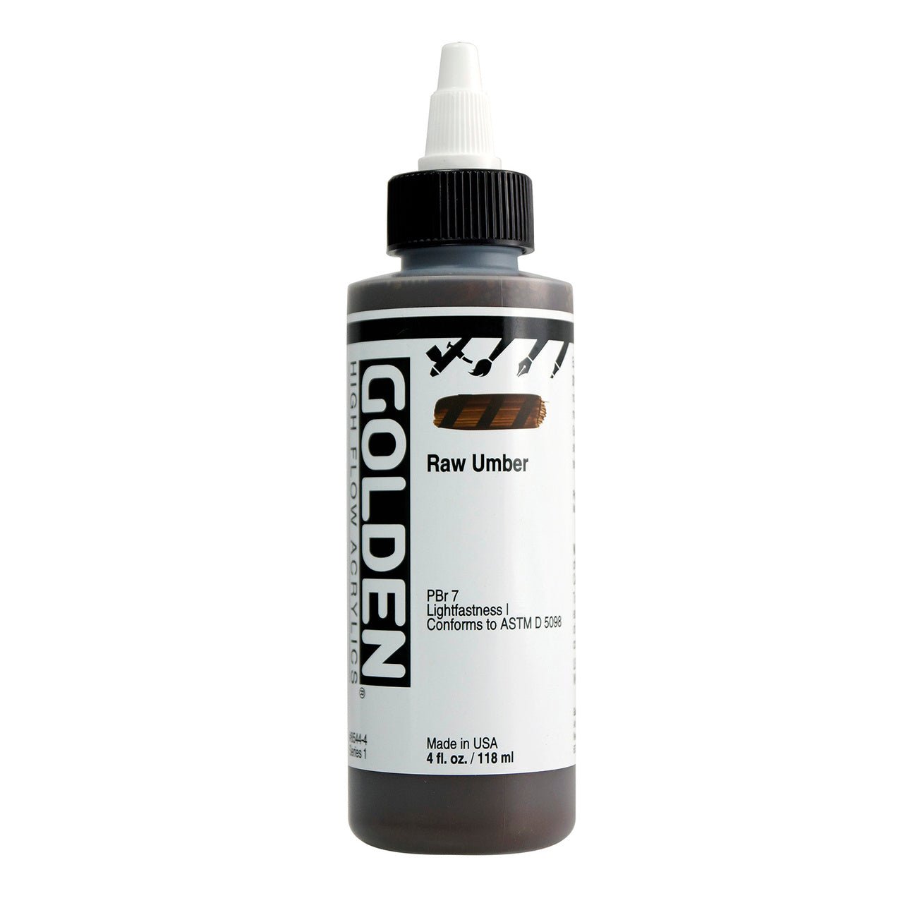 Golden High Flow Acrylic Raw Umber 4 oz - merriartist.com