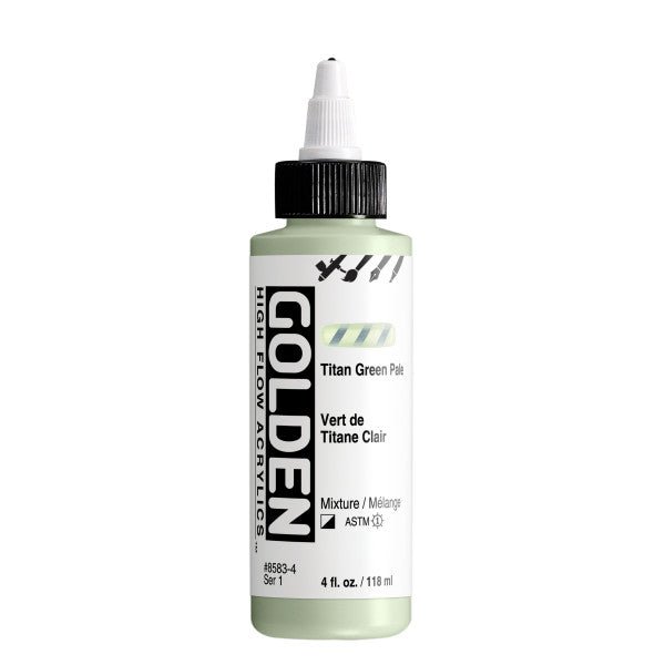 Golden High Flow Acrylic Titan Green Pale 4 oz - merriartist.com