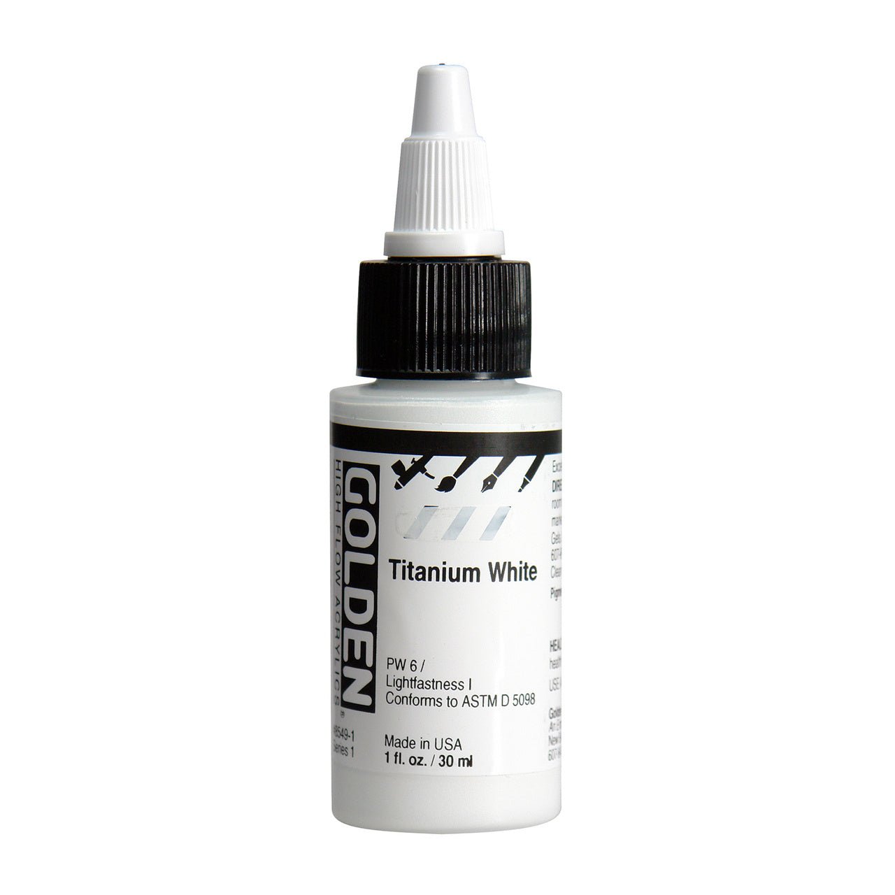 Golden High Flow Acrylic Titanium White 1 oz - merriartist.com