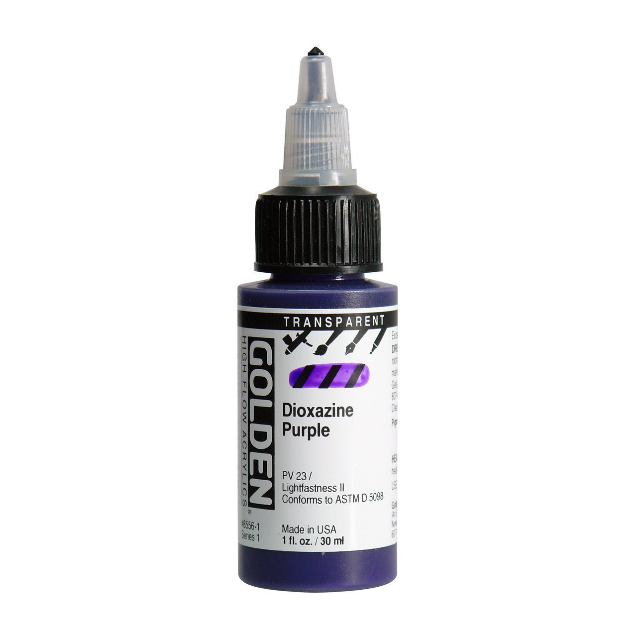 Golden High Flow Acrylic Transparent Dioxazine Purple 1 oz - merriartist.com