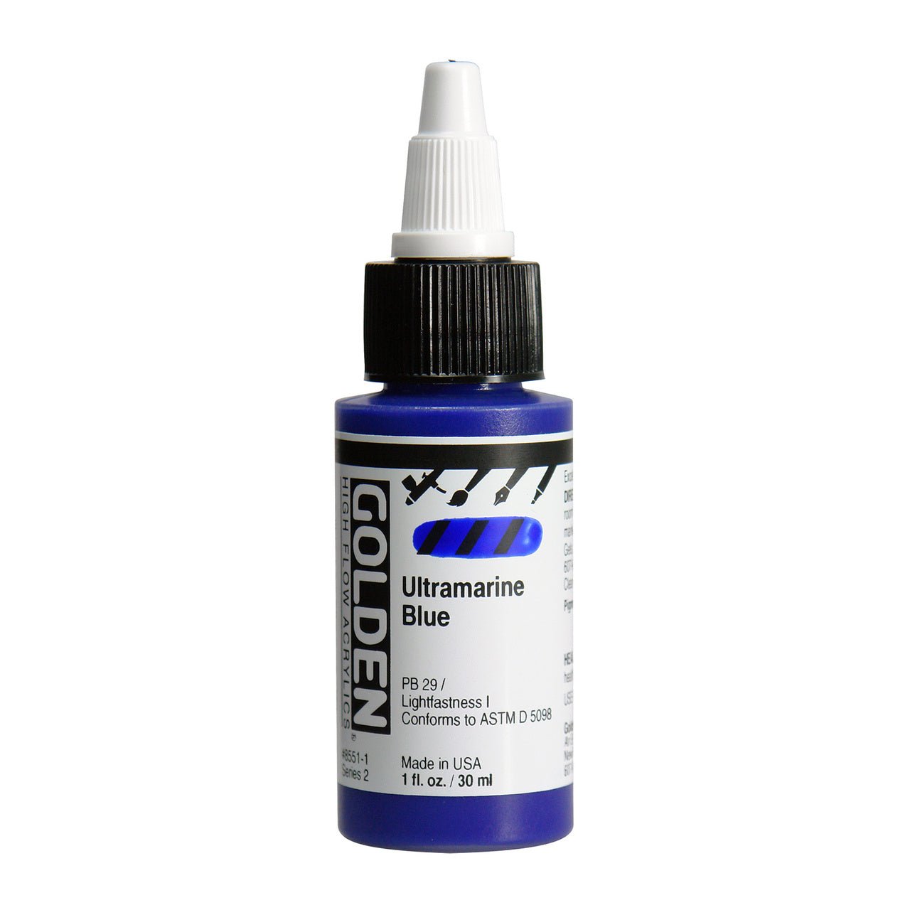 Golden High Flow Acrylic Ultramarine Blue 1 oz - merriartist.com