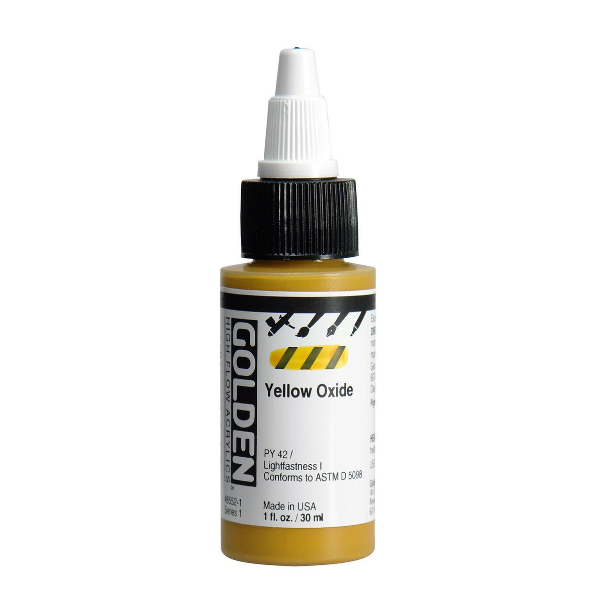 Golden High Flow Acrylic Yellow Oxide 1 oz - merriartist.com