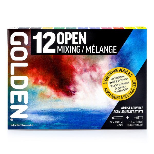 Golden OPEN Acrylic 12 Color Mixing Set - merriartist.com