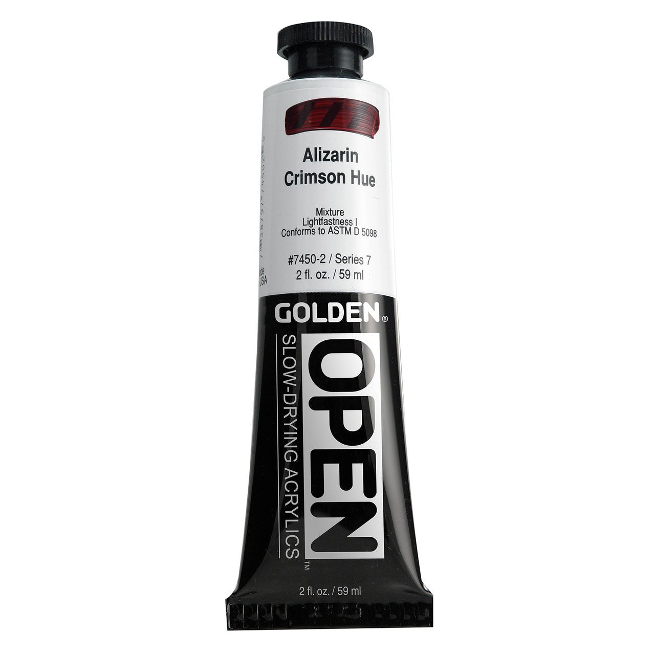 Golden OPEN Acrylic Alizarin Crimson Hue 2 oz - merriartist.com