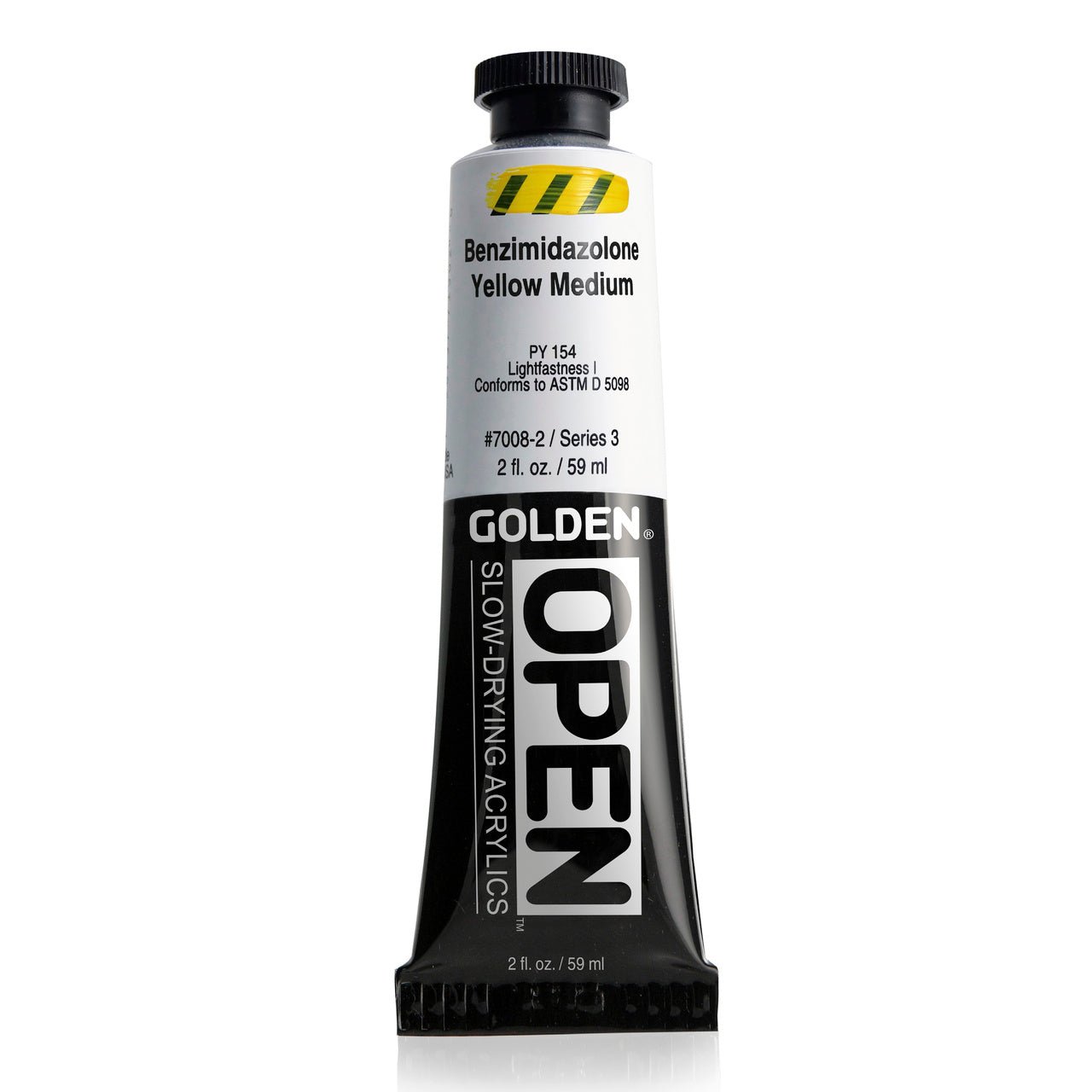 Golden OPEN Acrylic Benzimidazalone Yellow Medium 2 oz - merriartist.com