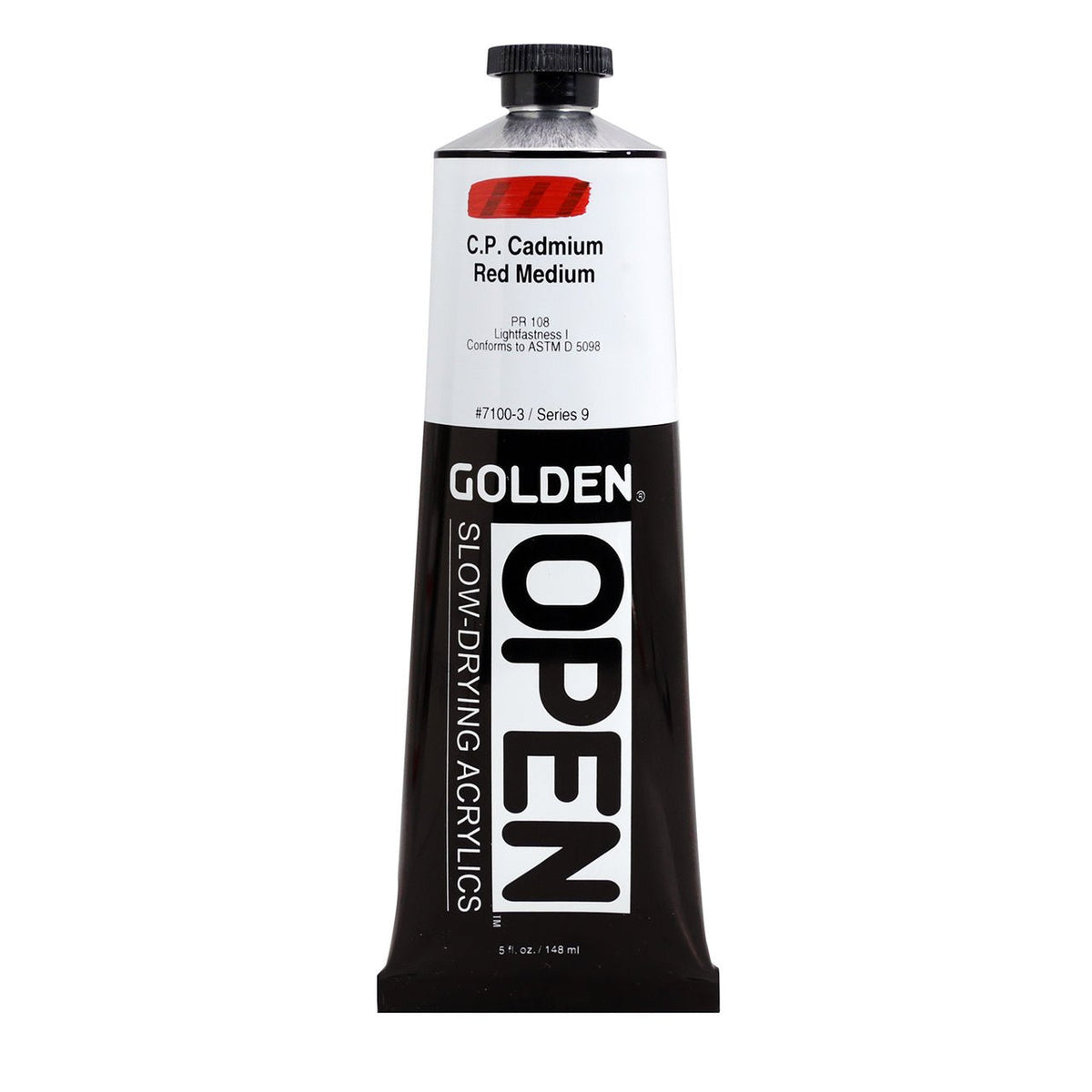 Golden OPEN Acrylic Cadmium Red Medium 5 oz - merriartist.com
