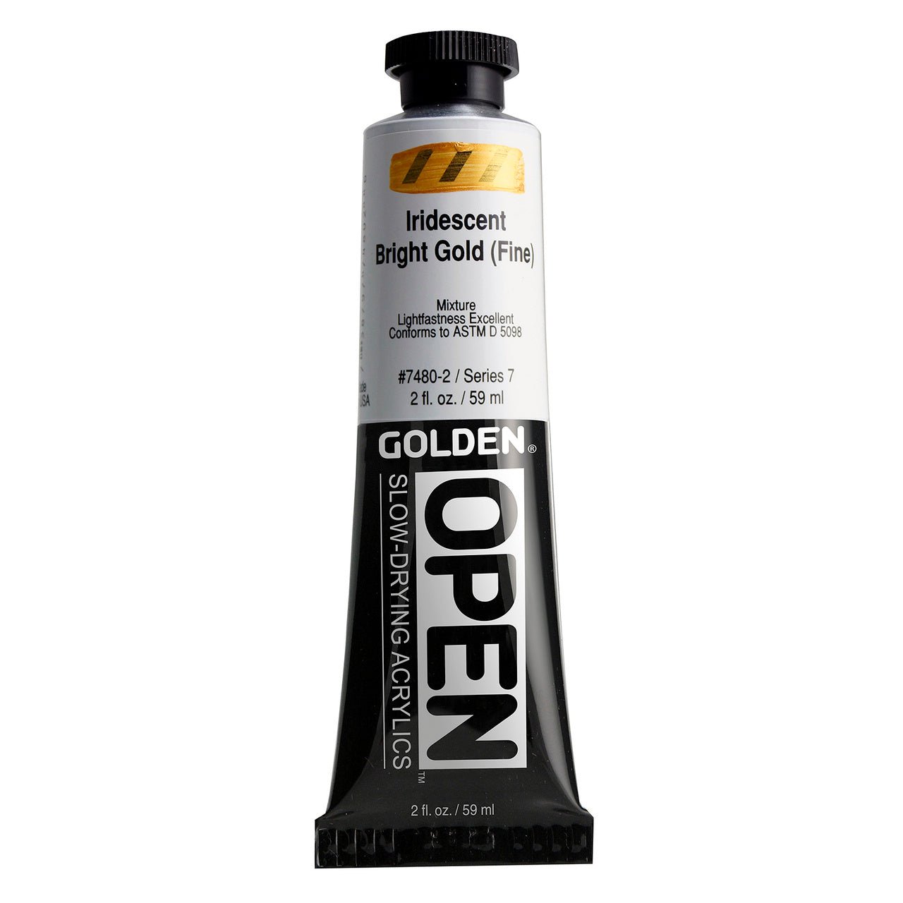 Golden OPEN Acrylic Iridescent Bright Gold (Fine) 2 oz - merriartist.com