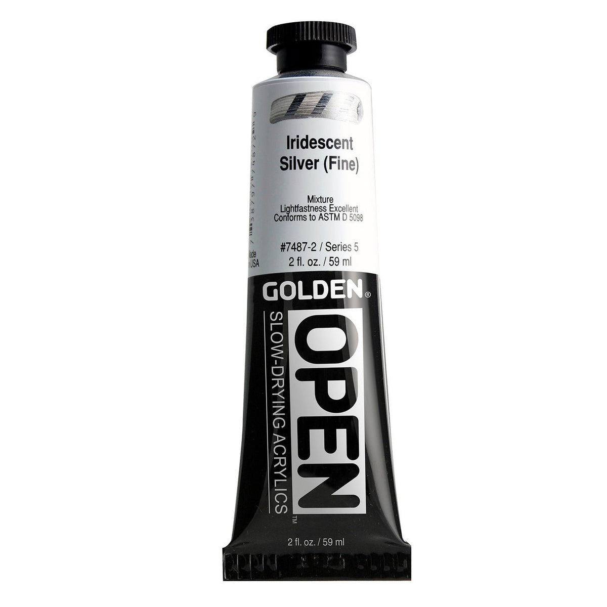Golden OPEN Acrylic Iridescent Silver (Fine) 2 oz - merriartist.com