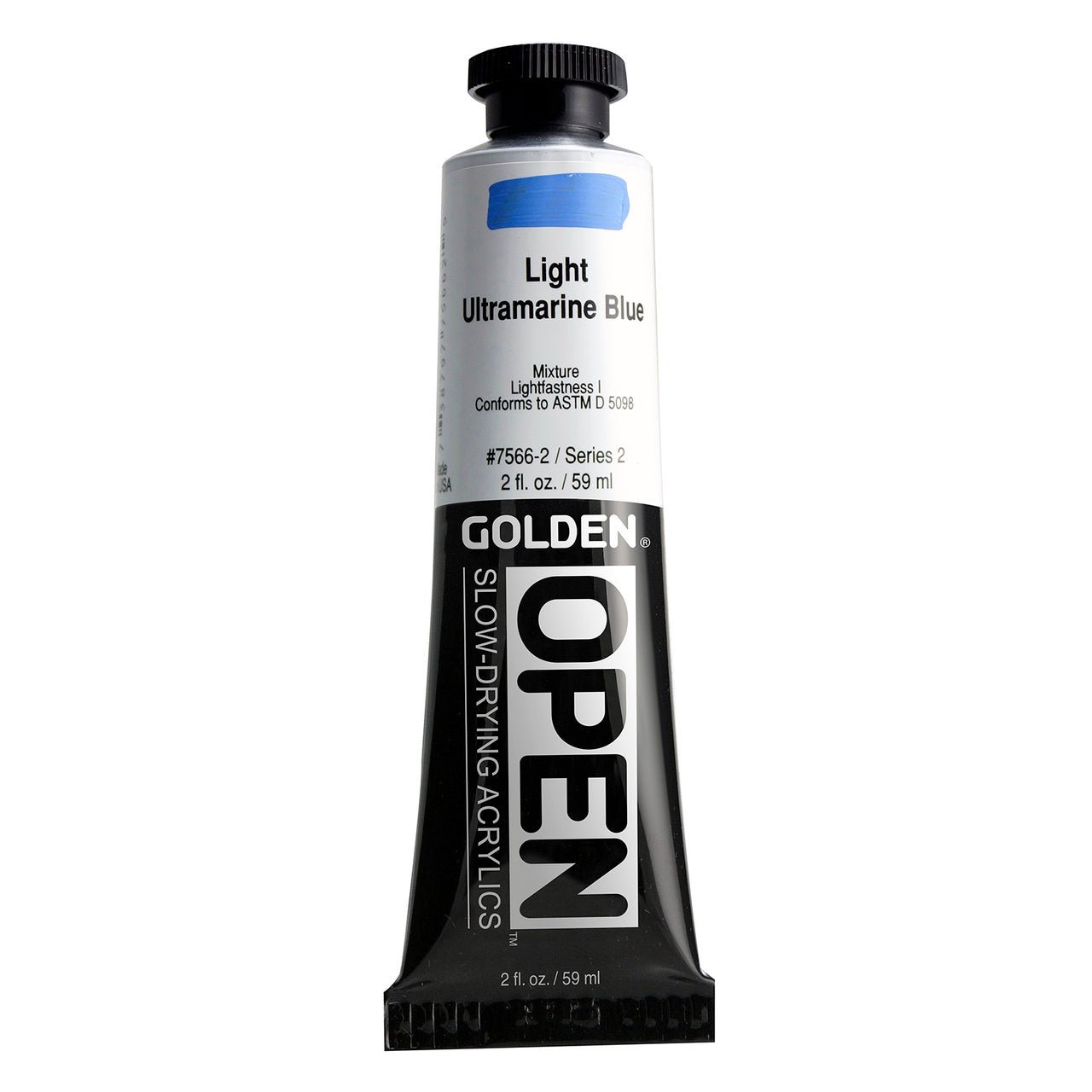 Golden OPEN Acrylic Light Ultramarine Blue 2 oz - merriartist.com