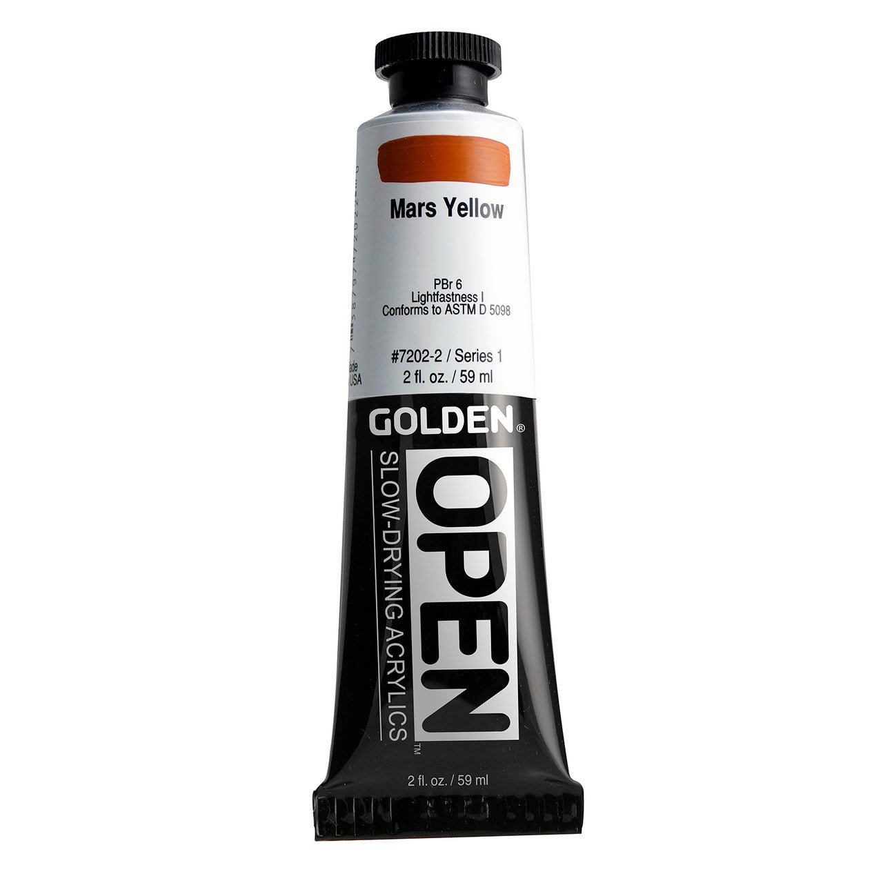 Golden OPEN Acrylic Mars Yellow 2 oz - merriartist.com