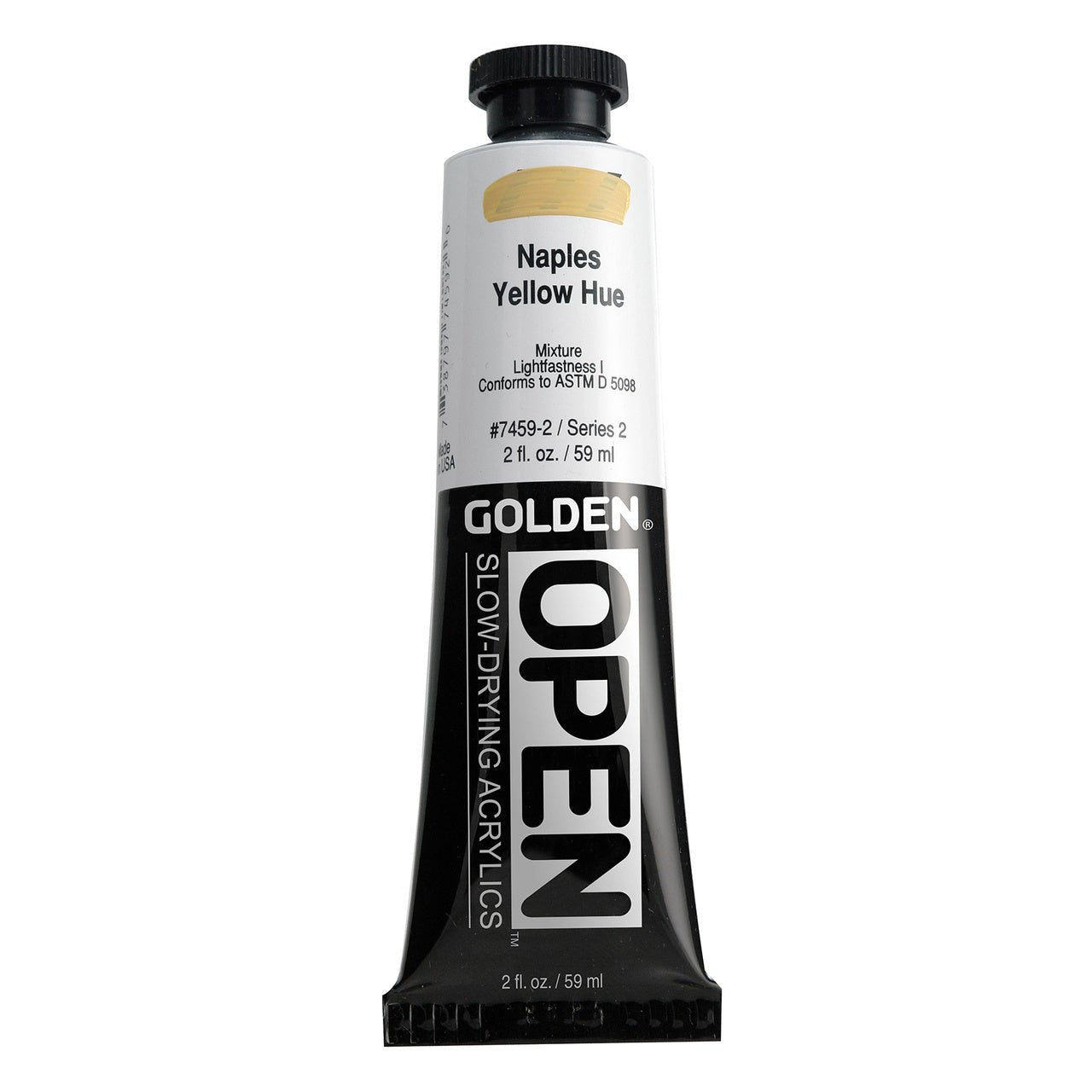 Golden OPEN Acrylic Naples Yellow Hue 2 oz - merriartist.com