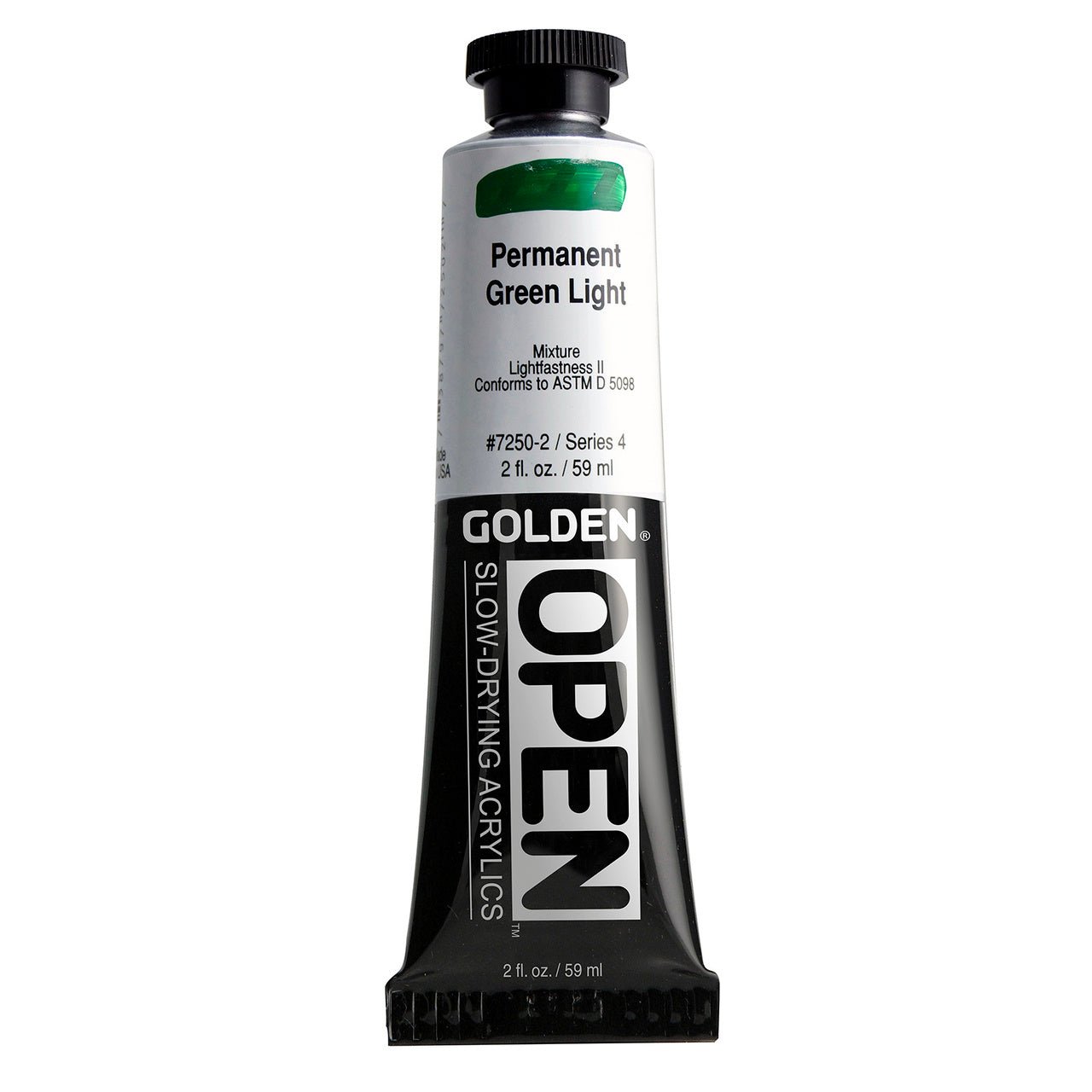 Golden OPEN Acrylic Permanent Green Light 2 oz - merriartist.com