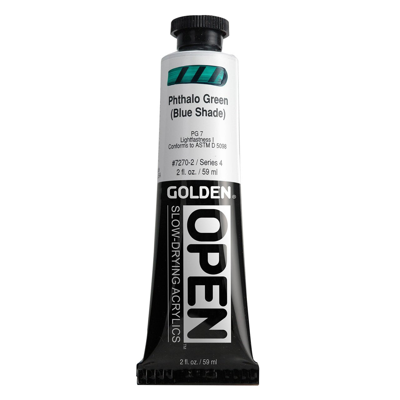 Golden OPEN Acrylic Phthalo Green (blue shade) 2 oz - merriartist.com
