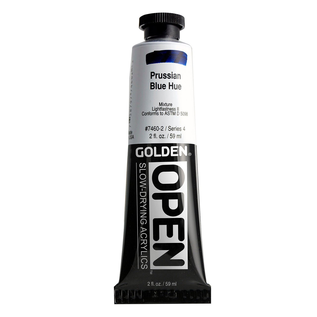 Golden OPEN Acrylic Prussian Blue Hue 2 oz - merriartist.com