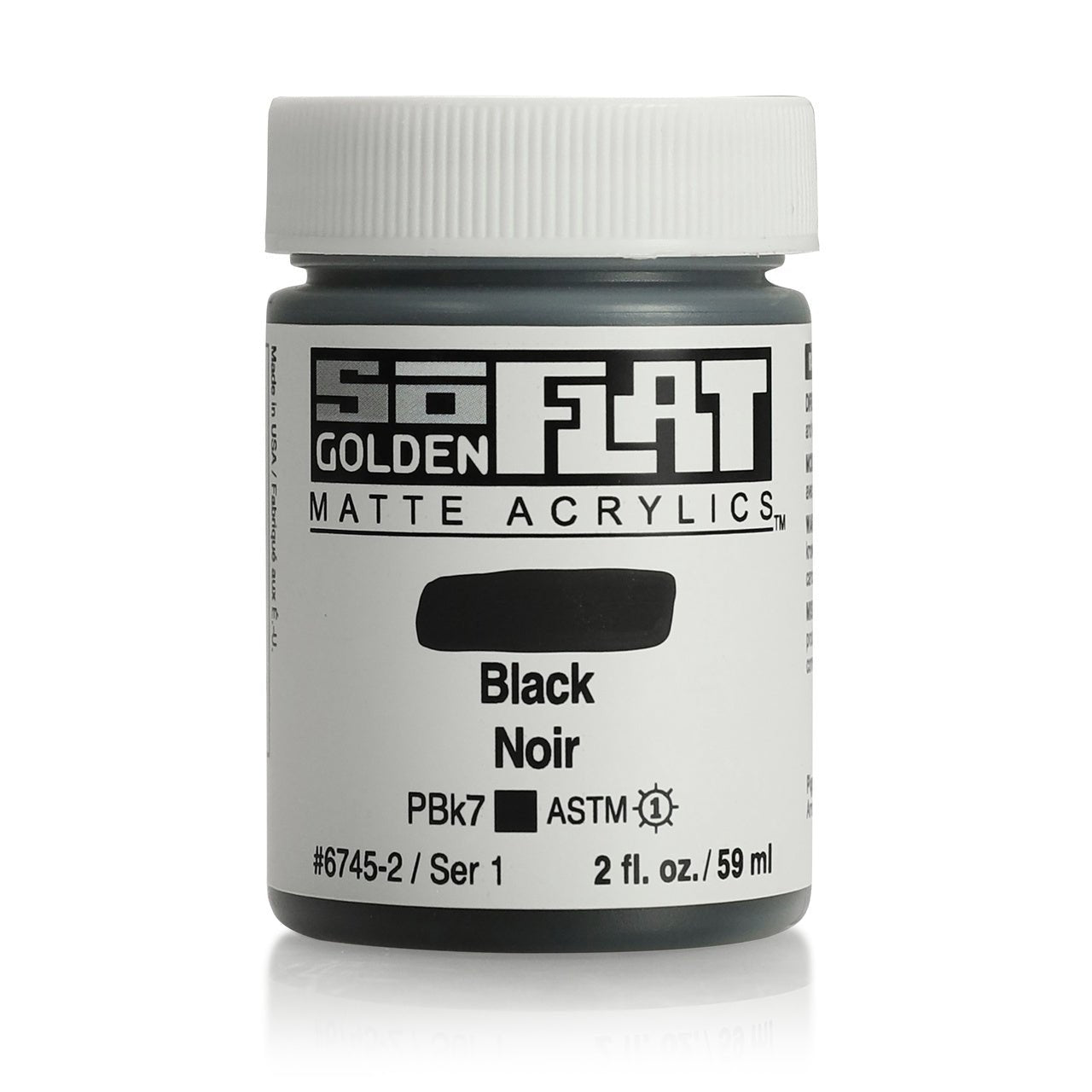 Golden SoFlat Matte Acrylic Paint - Black 2 oz jar - merriartist.com