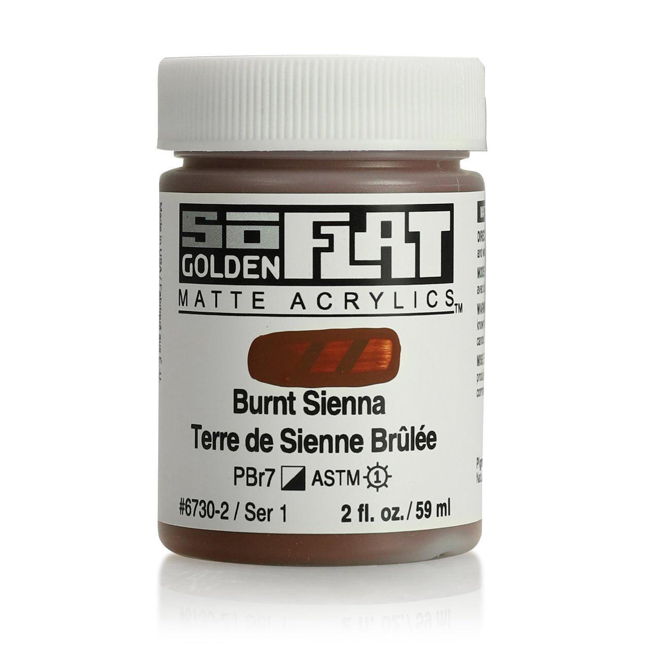 Golden SoFlat Matte Acrylic Paint - Burnt Sienna 2 oz jar - merriartist.com