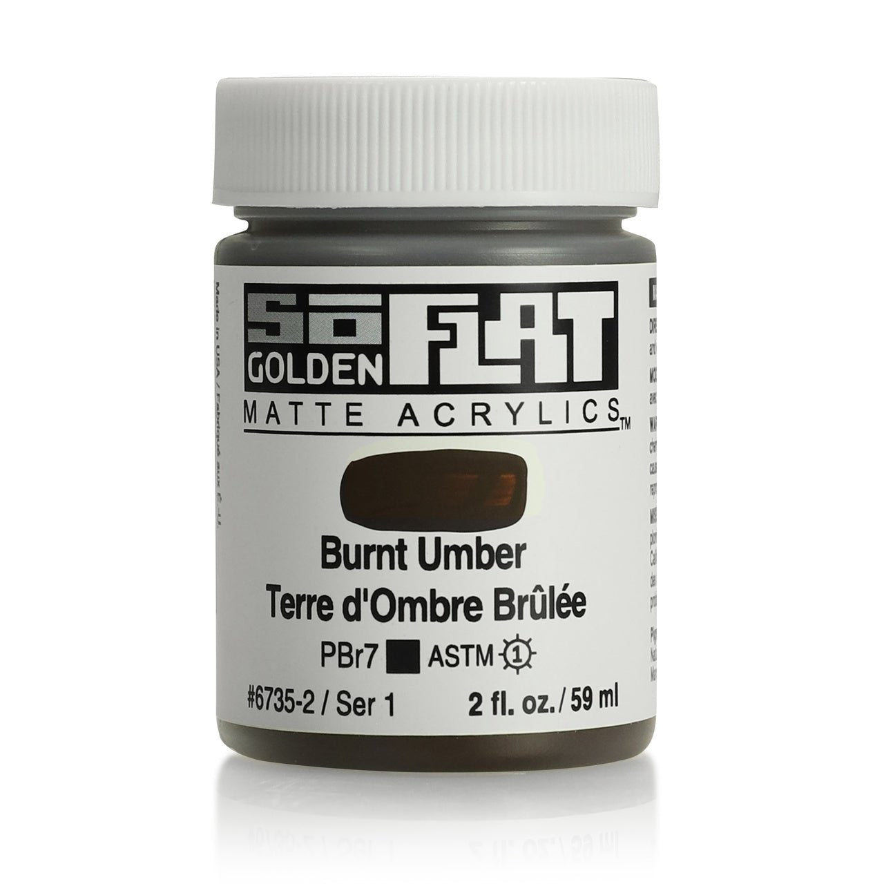 Golden SoFlat Matte Acrylic Paint - Burnt Umber 2 oz jar - merriartist.com