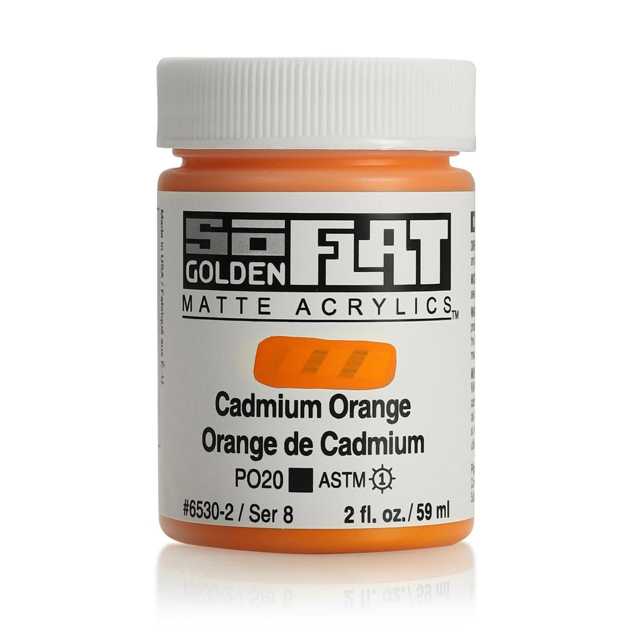 Golden SoFlat Matte Acrylic Paint - Cadmium Orange 2 oz jar - merriartist.com