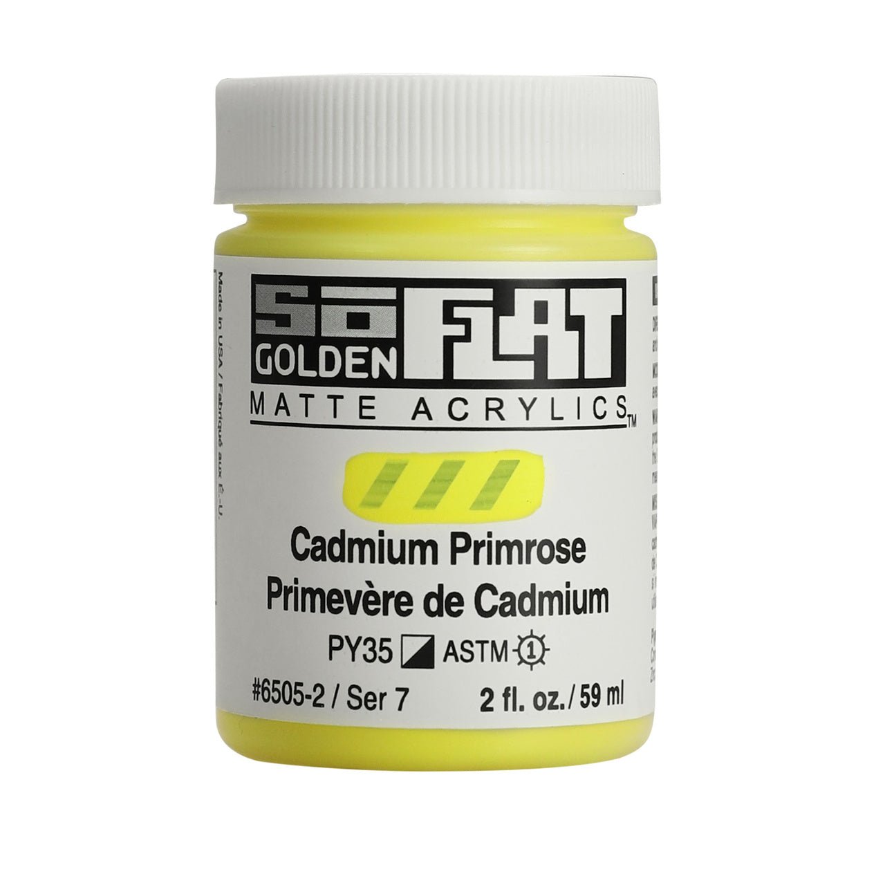 Golden SoFlat Matte Acrylic Paint - Cadmium Primrose 2 oz jar - merriartist.com