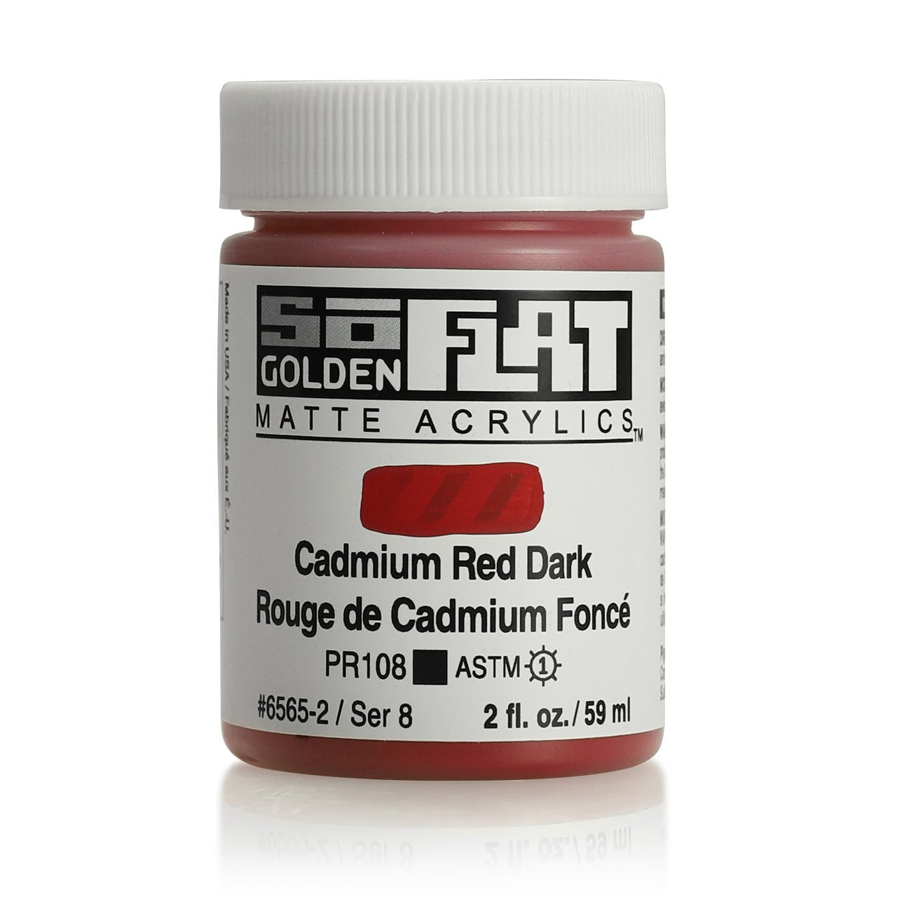 Golden SoFlat Matte Acrylic Paint - Cadmium Red Dark 2 oz jar - merriartist.com