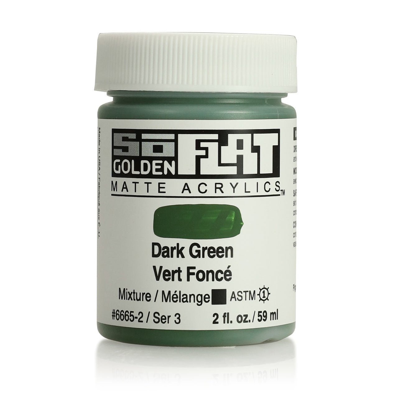 Golden SoFlat Matte Acrylic Paint - Dark Green 2 oz jar - merriartist.com