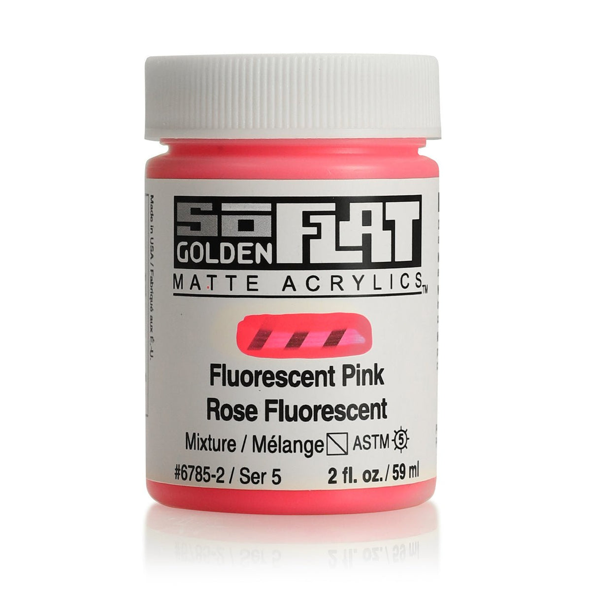 Golden SoFlat Matte Acrylic Paint - Fluorescent Pink 2 oz jar - merriartist.com