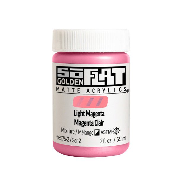 Golden SoFlat Matte Acrylic Paint - Light Magenta 2 oz jar - merriartist.com