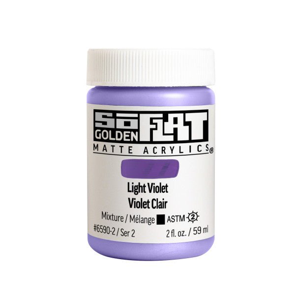 Golden SoFlat Matte Acrylic Paint - Light Violet 2 oz jar