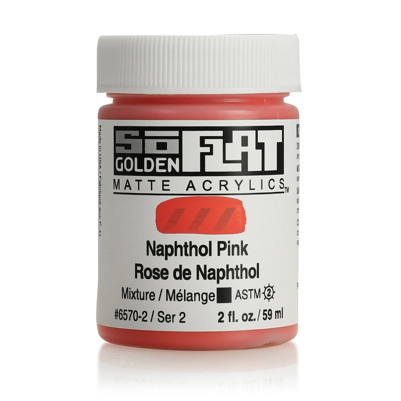 Golden SoFlat Matte Acrylic Paint - Naphthol Pink 2 oz jar - merriartist.com