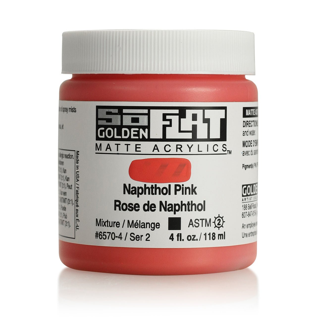 Golden SoFlat Matte Acrylic Paint - Naphthol Pink 4 oz jar - merriartist.com