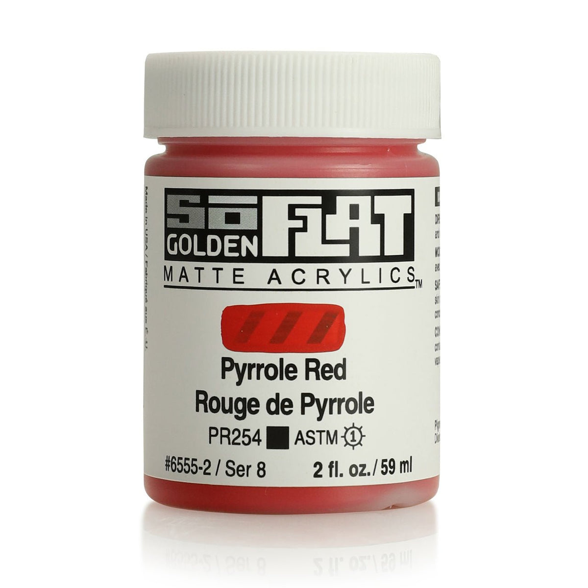 Golden SoFlat Matte Acrylic Paint - Pyrrole Red 2 oz jar - merriartist.com