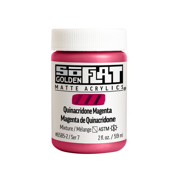 Golden SoFlat Matte Acrylic Paint - Quinacridone Magenta 2 oz jar - merriartist.com
