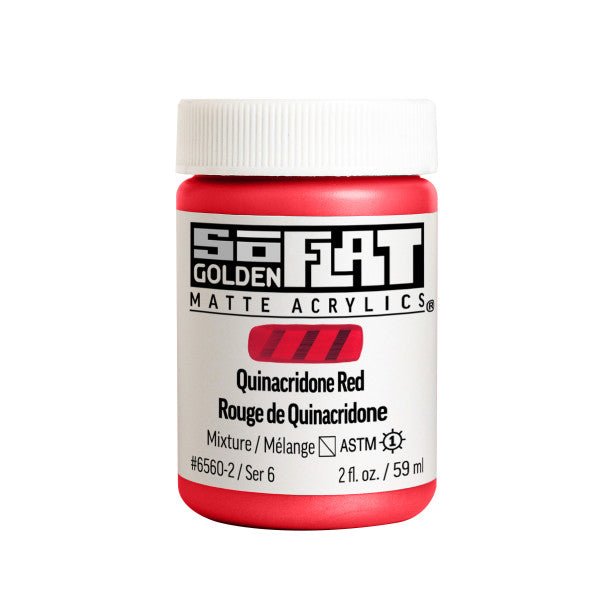 Golden SoFlat Matte Acrylic Paint - Quinacridone Red 2 oz jar - merriartist.com