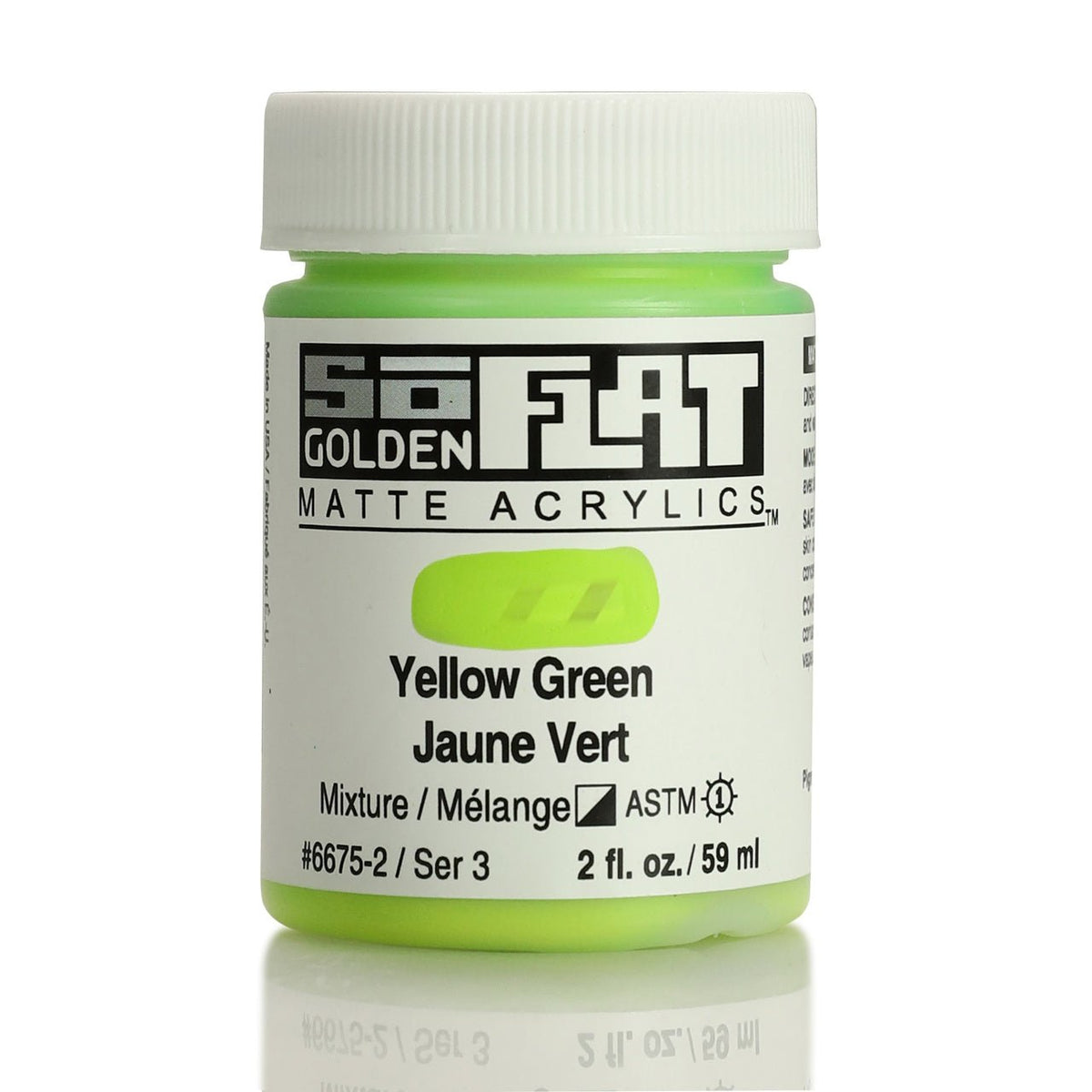 Golden SoFlat Matte Acrylic Paint - Yellow Green 2 oz jar - merriartist.com
