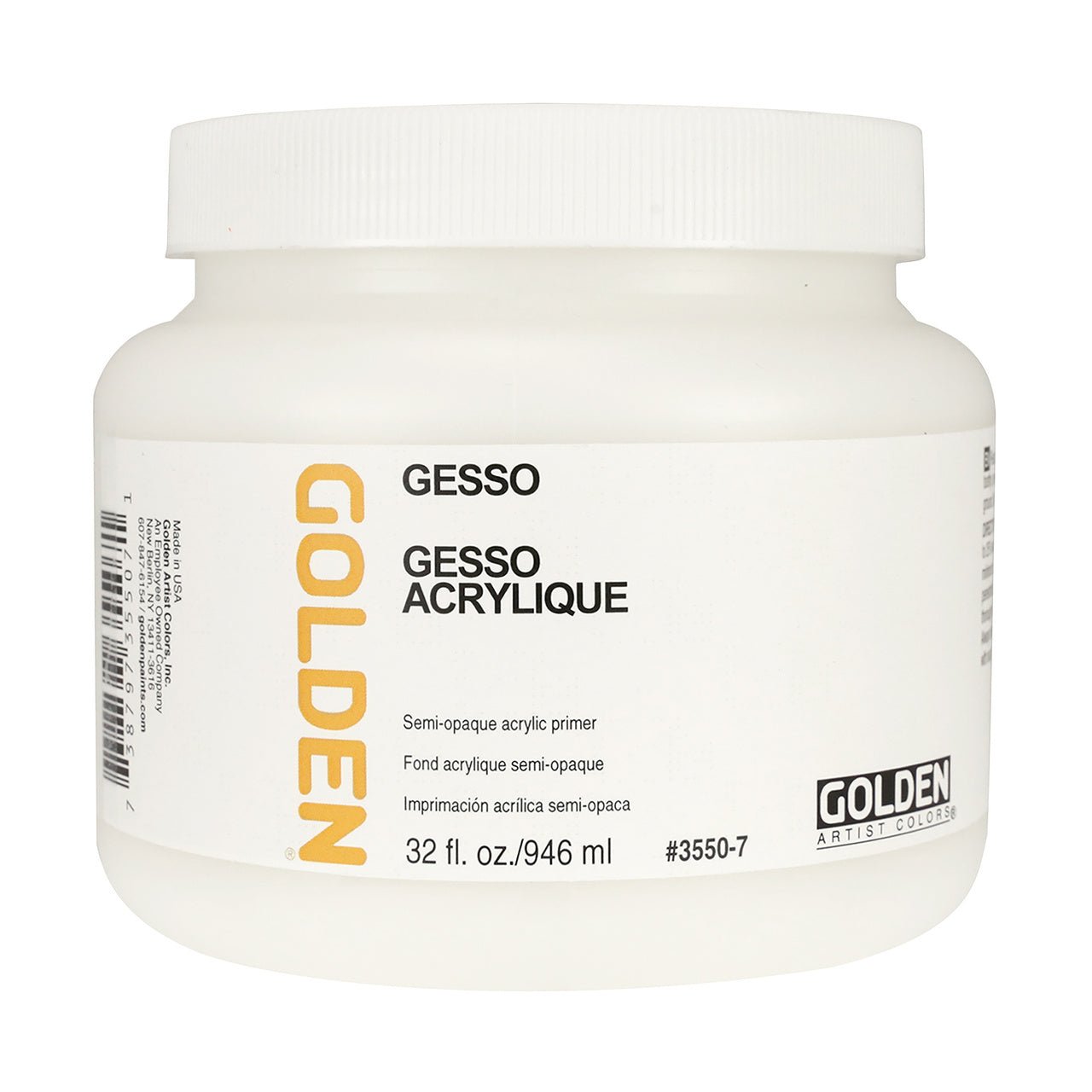 Golden White Gesso 32 oz - merriartist.com