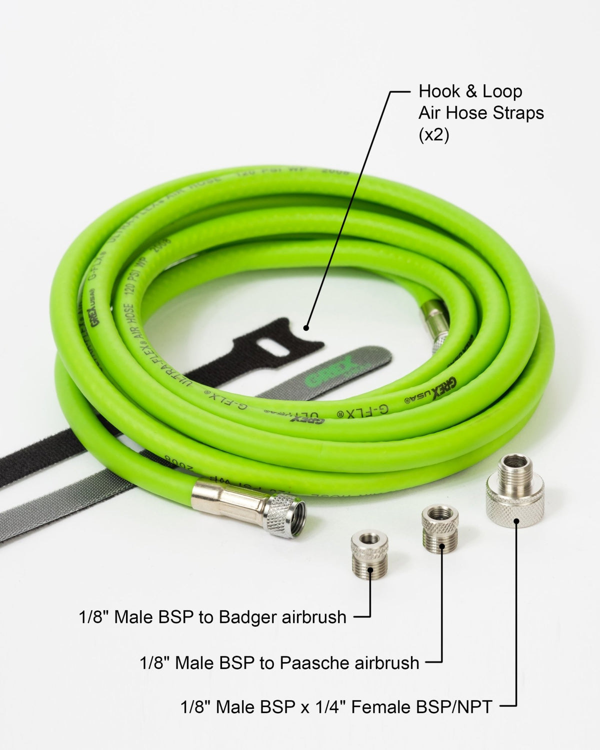 Grex 10' ULTRA-FLEX Airbrush Hose with Universal Fittings - merriartist.com