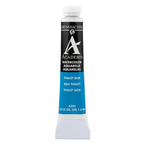 Grumbacher Academy Watercolor, 7.5ml Tube, Thalo Blue - The Merri Artist - merriartist.com