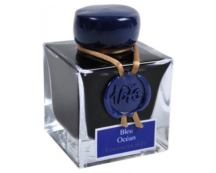 Herbin - 1670 Anniversary Ink with Gold Sheen - Blue Ocean - 50ml Bottle - merriartist.com