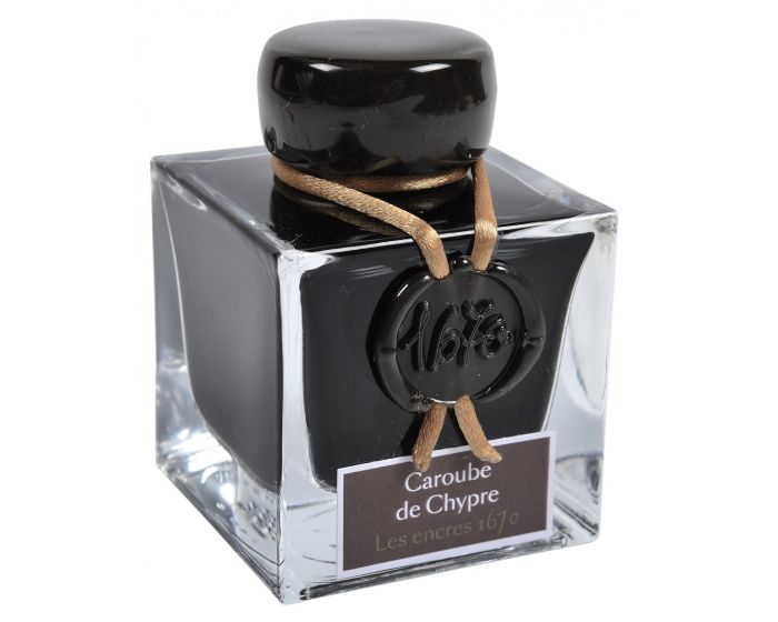 Herbin - 1670 Anniversary Ink with Gold Sheen - Caroube de Chypre - 50ml Bottle - merriartist.com