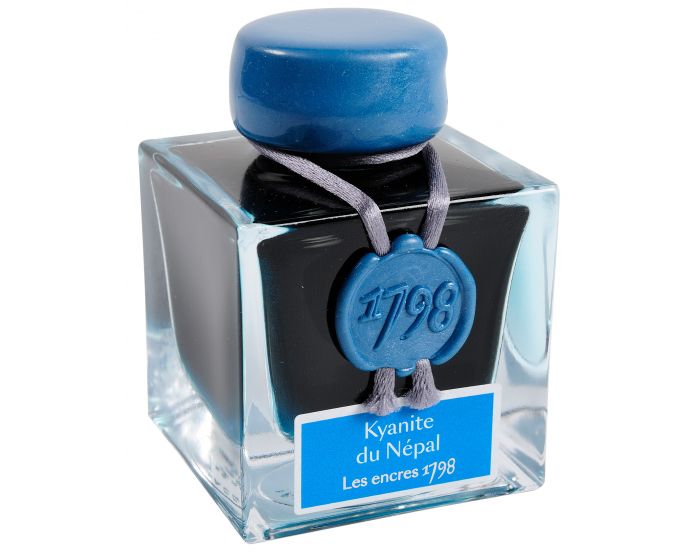 Herbin - 1798 Anniversary Ink with Silver Sheen - Kyanite du Nepal- 50ml Bottle - merriartist.com