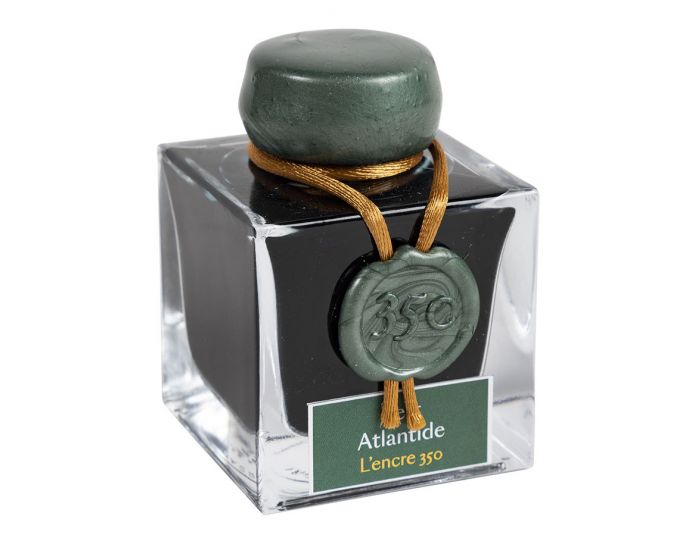 Herbin - 350 Anniversary Ink with Gold Sheen - Vert Atlantide - 50ml Bottle - merriartist.com