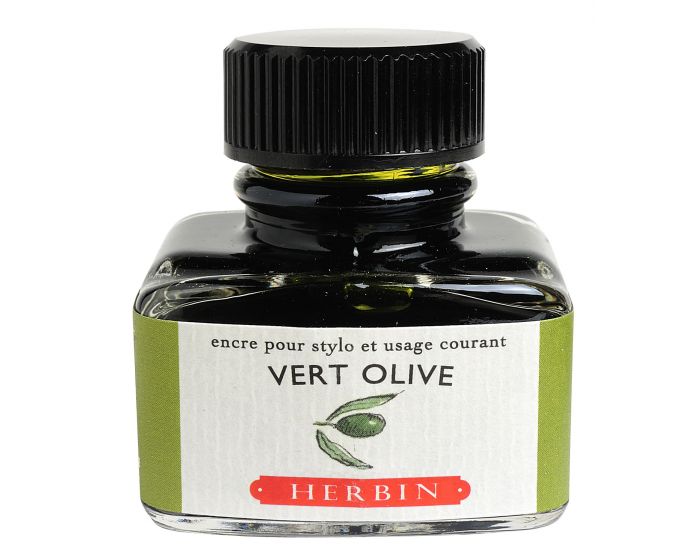 Herbin - Fountain Pen Ink - Vert Olive - 30ml Bottle - merriartist.com