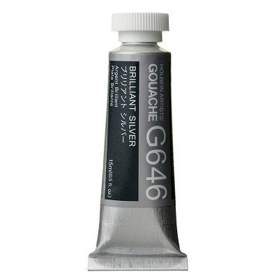 Holbein Artists Gouache 15 ml - 646 Brilliant Silver - merriartist.com