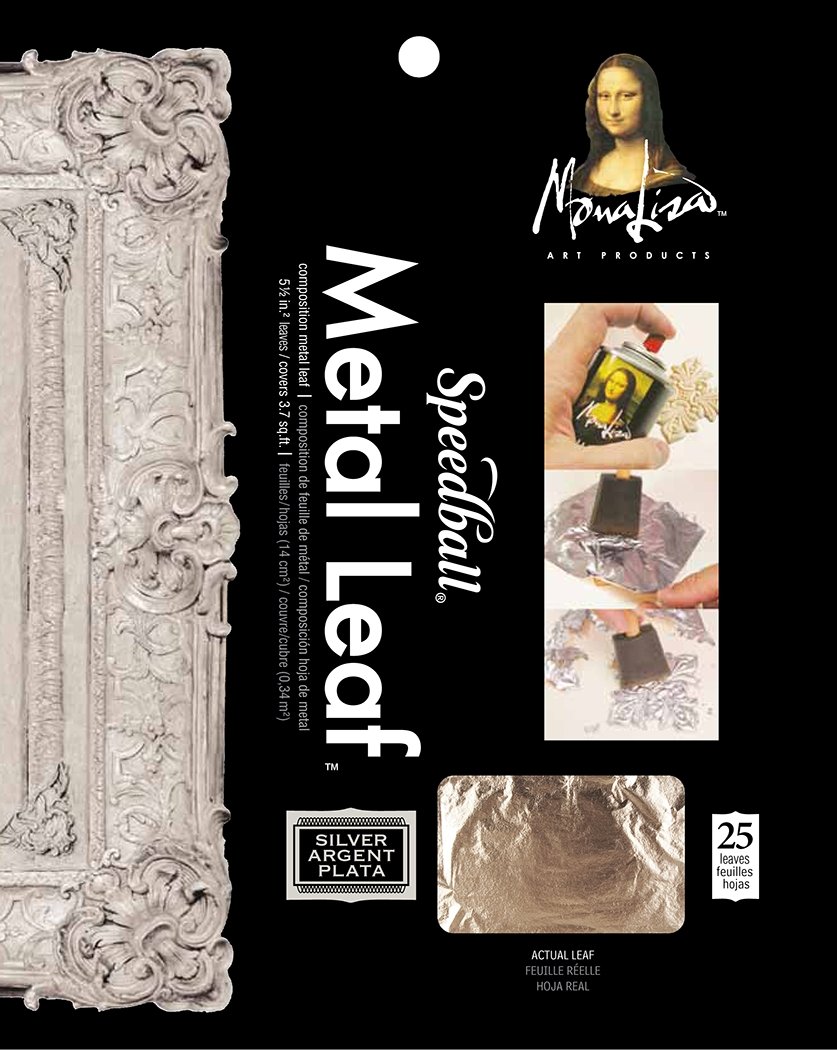 Imitation Silver Leaf Pkg (25 sheets) 5 1/2x5 1/2 inch - merriartist.com