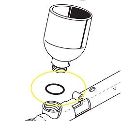 Iwata Aibrush Replacement Part I-150-7 Packing O-Ring for Center Cup - merriartist.com