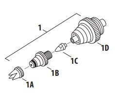 Iwata Airbrush Replacement Part I-535-1 Fluid Head System 0.18 mm - merriartist.com