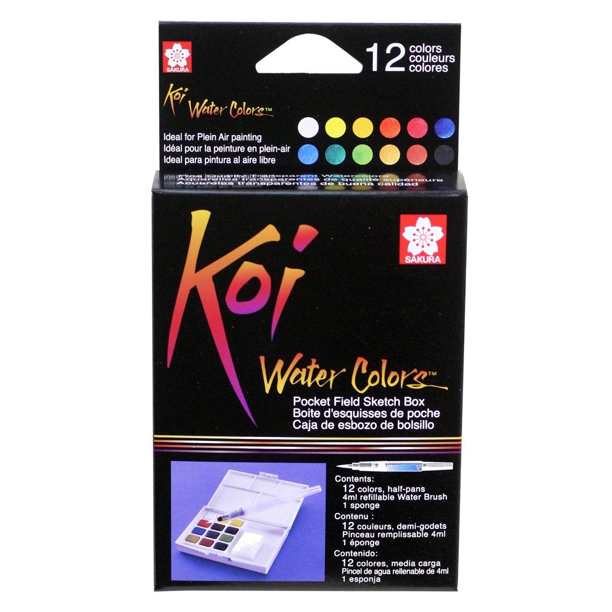 Koi Watercolor 12 color pocket set - merriartist.com