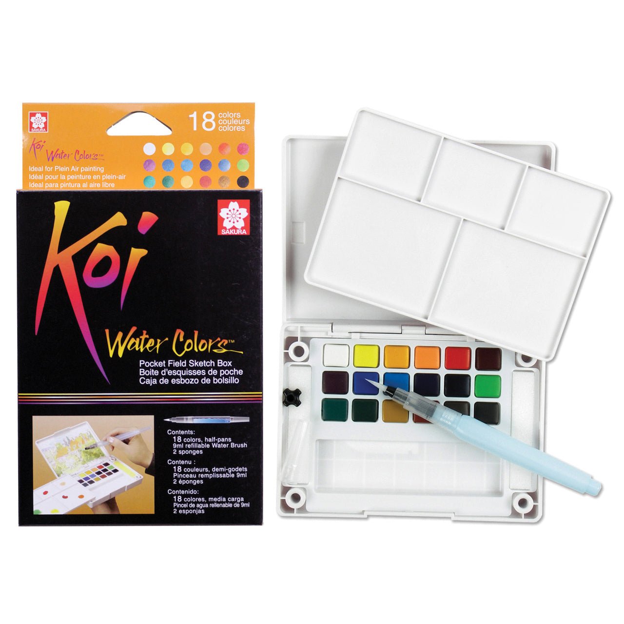 Koi Watercolor 18 color pocket set - merriartist.com